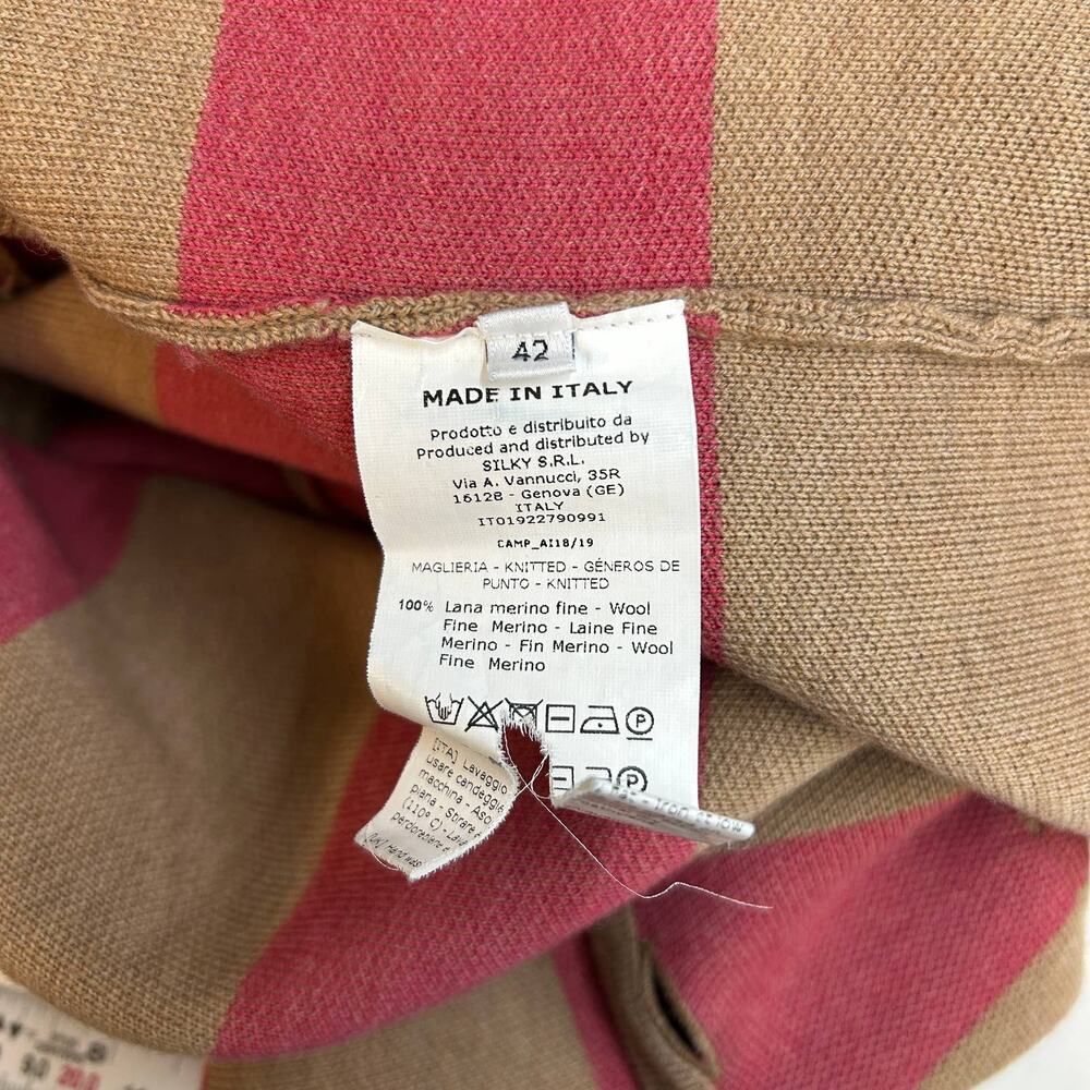 Rosso35 Merino Wool Sweater Jacket Coat Camal Tan Button Front 42 US 6 Italy - Picture 8 of 10
